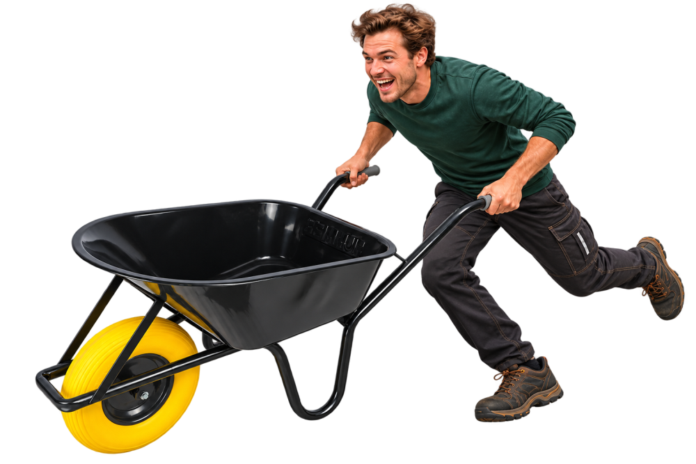 Illustratie kruiwagenrace