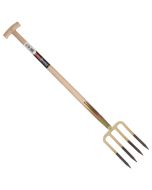 Spitvork - Professioneel - 4 tanden - Essenhouten steel - 85 centimeter