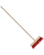 Broom - Red - Hard bristles - Wooden handle - 120 centimeters