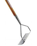Handle rake - Galvanized - 16 teeth - Ash wood handle - 160 cm