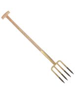 Spitvork - Professioneel - Vaste veer - 4 tanden - Essenhouten steel - 85 centimeter