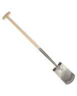 Spade - Met hals - Blank geslepen - Met opstapje - Essenhouten steel - 76 cm