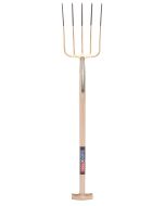 Mestvork - 5 tanden - Essenhouten steel - 85 centimeter