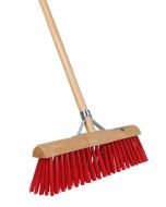 Stadsbezem - Halfrond - Nylon - 45 cm - Houten steel - 160 cm