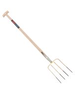 Mestvork - 4 tanden - Essenhouten steel - 85 centimeter - FSC 100%