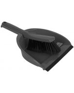 Dustpan and brush plastic gray