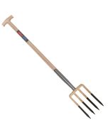Spitvork - Professioneel - 4 tanden - Essenhouten steel - 85 centimeter