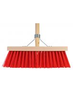 Bezem - Nylon - 41 centimeter - Houten steel - 140 centimeter