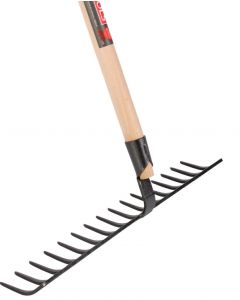 Garden rake - Forged - Professional - 16 teeth - Ash wood handle - 160 cm