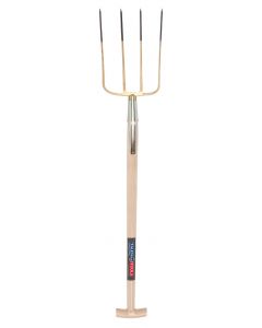 Mestvork - 4 tanden - Metaal - Essenhouten steel - 85 centimeter