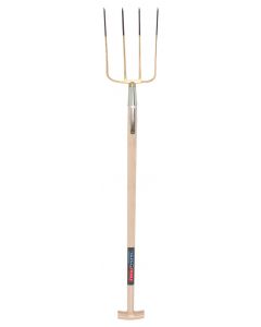 Mestvork - 4 tanden - Essenhouten steel - 100 centimeter