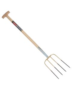 Mestvork - 4 tanden - Essenhouten steel - 85 centimeter - FSC 100%