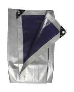 Tarpaulin 210gr/m2 - 5 x 8 m, gray/blue