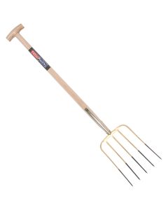 Mestvork - 5 tanden - Essenhouten steel - 85 centimeter