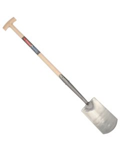 Spade - Met hals en lip - Blank gepolijst - Essenhouten steel - 76 cm