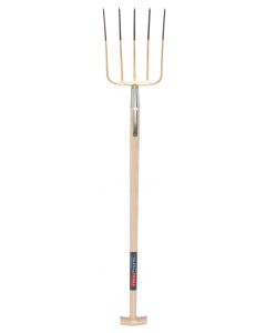 Mestvork - 5 tanden - Essenhouten steel - 100 centimeter
