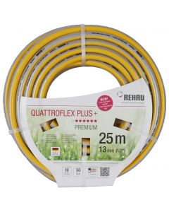 Gele slang 1/2 inch 25m, quattroflex getricoteerd no torsion white plus