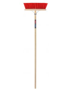 Bezem - Nylon - 35 centimeter - Houten steel - 140 centimeter