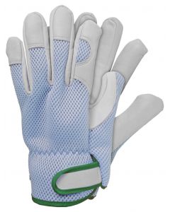 Werkhandschoenen - Geitenleer - Blauw - Maat L - Elastisch