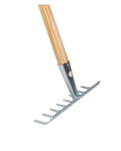 Garden rake - 8 teeth - Galvanized - 20 cm - Ash wood handle - 160 cm