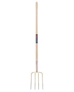 Mestvork - 4 tanden - Essenhouten steel - 130 centimeter