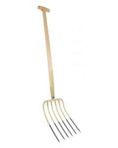 Mestvork - 6 tanden - Essenhouten steel - 85 centimeter