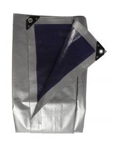 Tarpaulin 210gr/m2 - 6 x 10 m, gray/blue