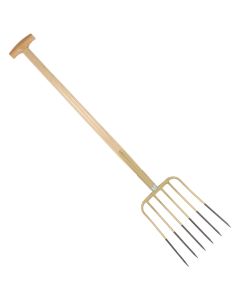 Mestvork - 6 tanden - Essenhouten steel - 85 centimeter