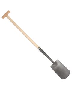 Spade - Met hals en lip - Gehard staal - Essenhouten steel - 76 cm