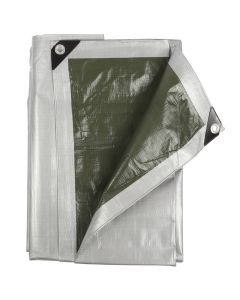 Dekzeil 140gr/m2 - 6 x 4 m, grijs/groen