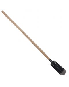 Kabelschop - 11 cm - Blank gepolijst - Met opstapje - Essenhouten steel - 130 cm