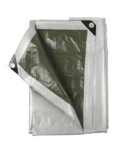 Dekzeil 140gr/m2 - 6 x 10 m, grijs/groen