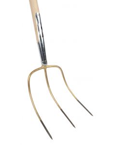 Mestvork - 3 tanden - Essenhouten steel - 130 centimeter