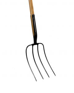 Mestvork - Professioneel - Vaste veer - 4 tanden - Essenhouten steel - 100 cm