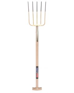Mestvork - 5 tanden - Essenhouten steel - 85 centimeter