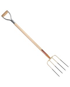 Mestvork - 4 tanden - Essenhouten steel - 85 centimeter