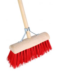Bezem - Halfrond - Professioneel - Houten steel - 140 centimeter