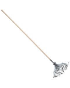 Gazonhark - Verzinkt - Platte tanden - Essenhouten steel - 150 cm