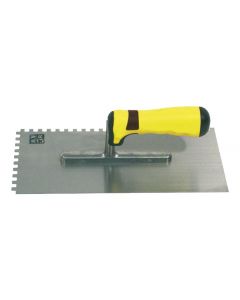 Pleistertruweel 28 cm, getand model met 2 componenten handgreep