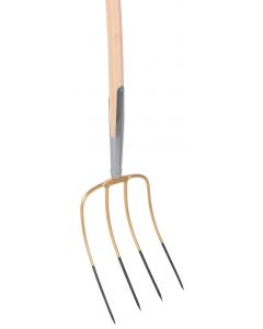 Mestvork - 4 tanden - Essenhouten steel - 85 centimeter - FSC 100%