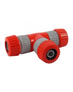 T-vertakking dia 12-18mm met 3 slanghouders (pvc) op kaart