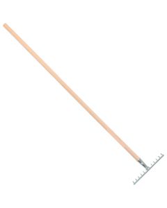 Tuinhark - 12 tanden - Verzinkt - 30 cm - Essenhouten steel - 160 cm