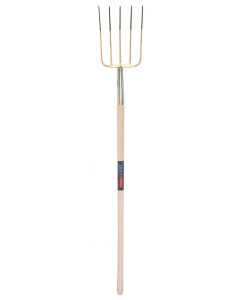 Mestvork - 5 tanden - Essenhouten steel - 130 centimeter