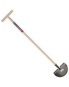 Graskantsteker - Met opstapje - Verzinkt - Essenhouten steel - 100 cm