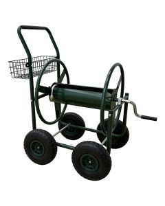 Vernieuwd - Slangenwagen professioneel - 4 stuks massieve PU banden - 100m - 1/2